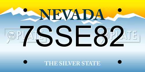 7SSE82 Nevada License Plate