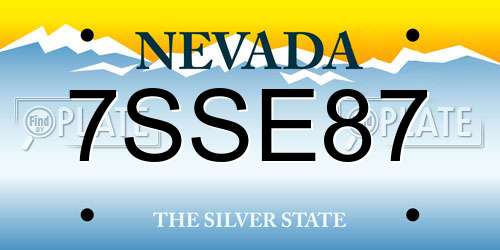 7SSE87 Nevada License Plate