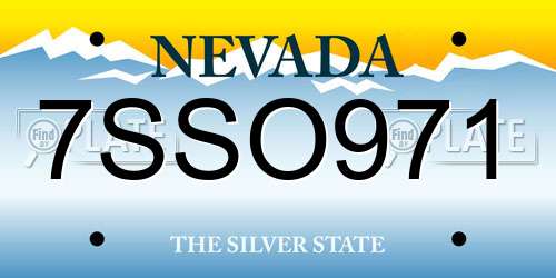 7SSO971 Nevada License Plate