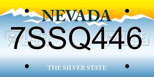 7SSQ446 Nevada License Plate