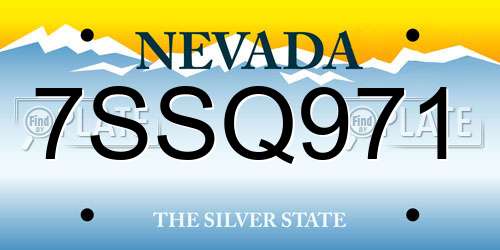 7SSQ971 Nevada License Plate