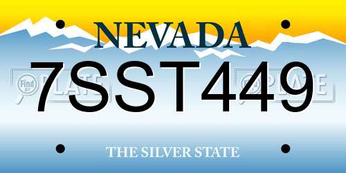 7SST449 Nevada License Plate