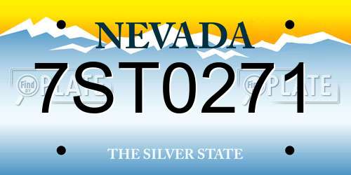 7ST0271 Nevada License Plate