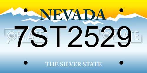 7ST2529 Nevada License Plate