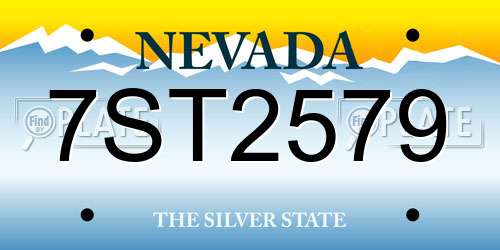 7ST2579 Nevada License Plate
