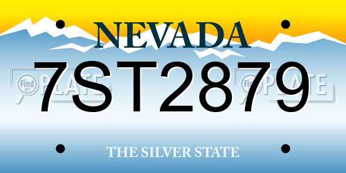 7ST2879 Nevada License Plate