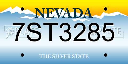 7ST3285 Nevada License Plate