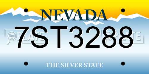 7ST3288 Nevada License Plate