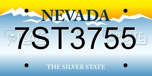 7ST3755 Nevada License Plate