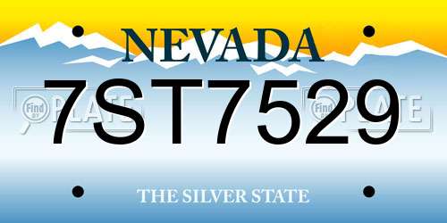7ST7529 Nevada License Plate