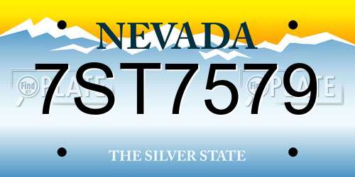 7ST7579 Nevada License Plate