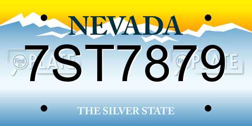 7ST7879 Nevada License Plate