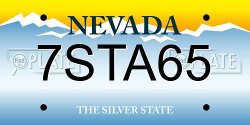 7STA65 Nevada License Plate