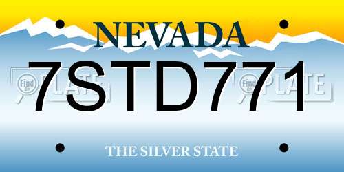 7STD771 Nevada License Plate