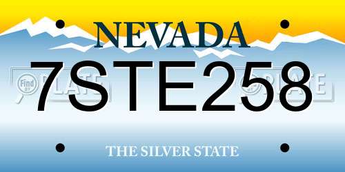 7STE258 Nevada License Plate