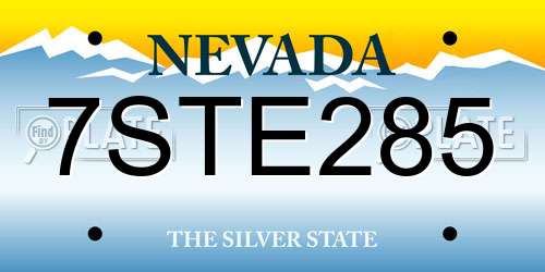 7STE285 Nevada License Plate