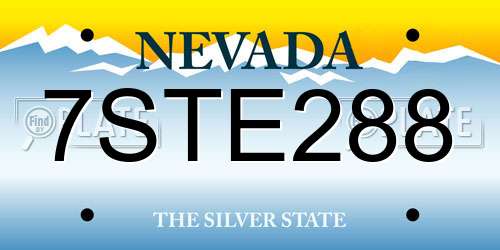 7STE288 Nevada License Plate