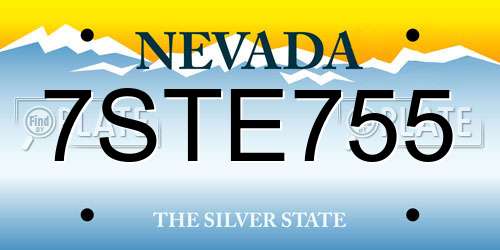 7STE755 Nevada License Plate