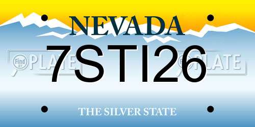 7STI26 Nevada License Plate