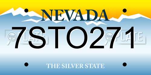 7STO271 Nevada License Plate