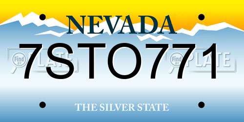 7STO771 Nevada License Plate
