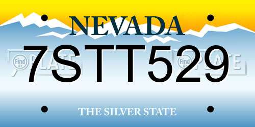 7STT529 Nevada License Plate
