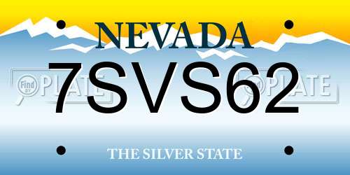 7SVS62 Nevada License Plate