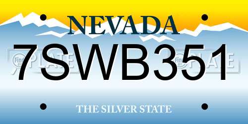 7SWB351 Nevada License Plate