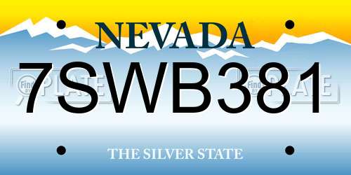 7SWB381 Nevada License Plate