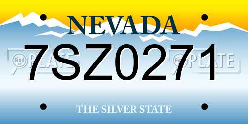 7SZ0271 Nevada License Plate