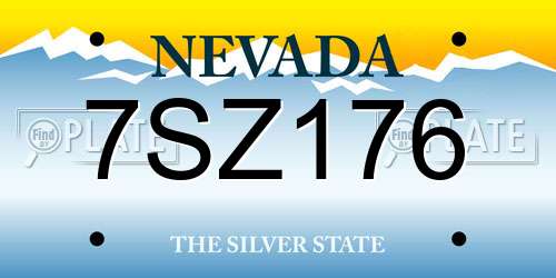 7SZ176 Nevada License Plate