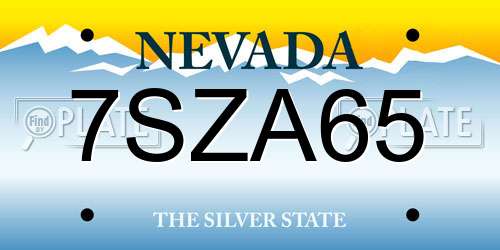 7SZA65 Nevada License Plate