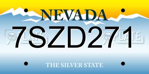 7SZD271 Nevada License Plate