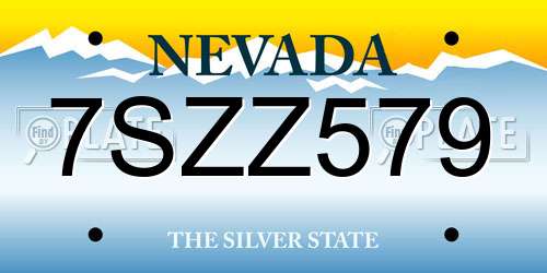 7SZZ579 Nevada License Plate