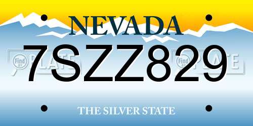 7SZZ829 Nevada License Plate