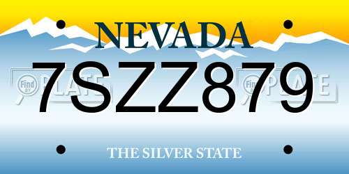 7SZZ879 Nevada License Plate