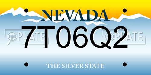 7T06Q2 Nevada License Plate