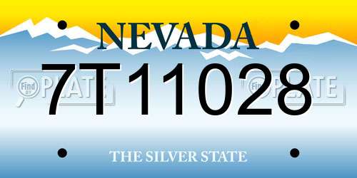 7T11028 Nevada License Plate