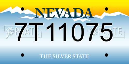 7T11075 Nevada License Plate