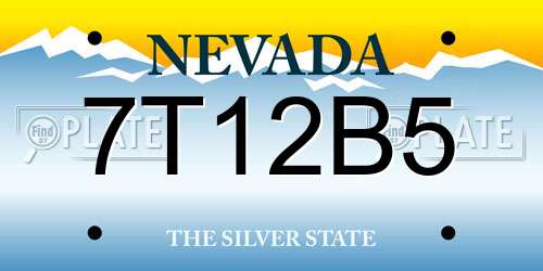 7T12B5 Nevada License Plate