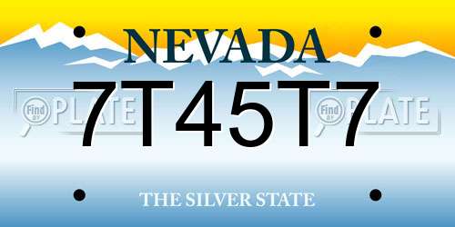 7T45T7 Nevada License Plate