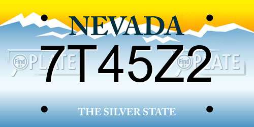 7T45Z2 Nevada License Plate