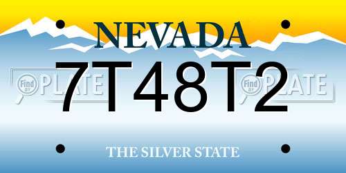 7T48T2 Nevada License Plate