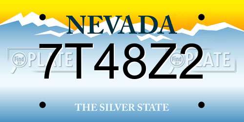 7T48Z2 Nevada License Plate