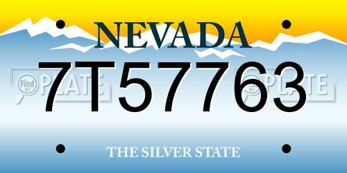 7T57763 Nevada License Plate