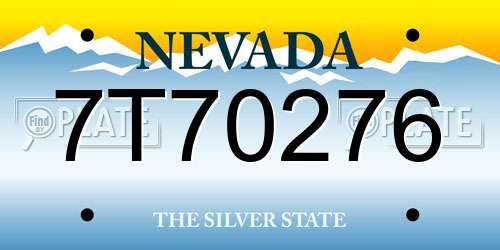 7T70276 Nevada License Plate