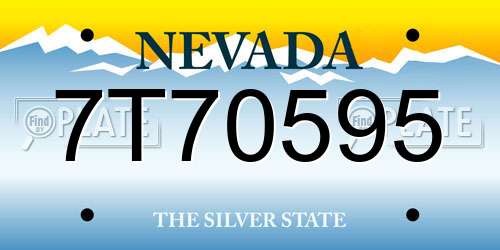7T70595 Nevada License Plate