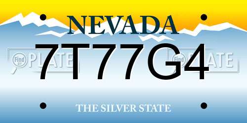7T77G4 Nevada License Plate