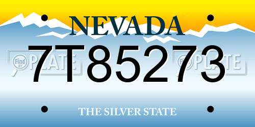 7T85273 Nevada License Plate