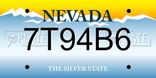 7T94B6 Nevada License Plate